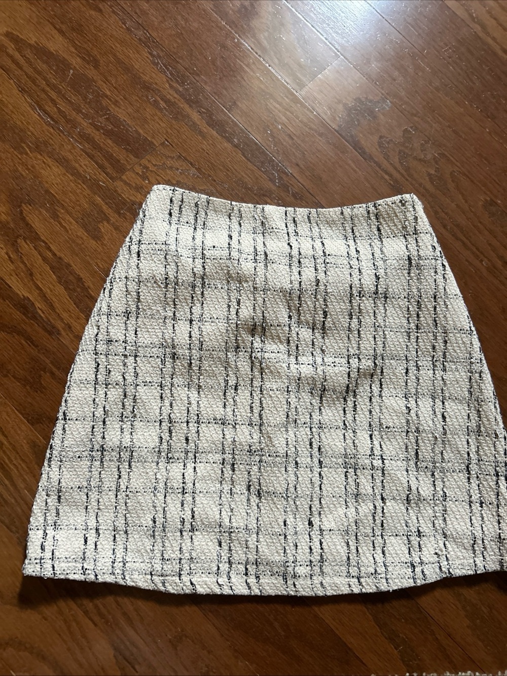 Princess Polly Cream Tweed Mini Skirt with Black Grid